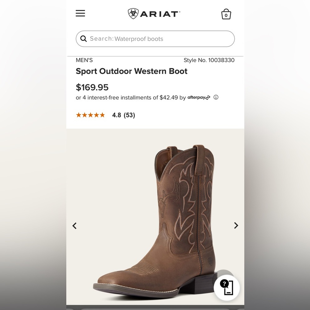 Men’s Ariat western sport boots